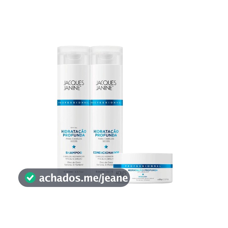Jacques Janine Kit Hidratação Profunda (Sh 240ml / Cond 240ml /Mascara 80g)