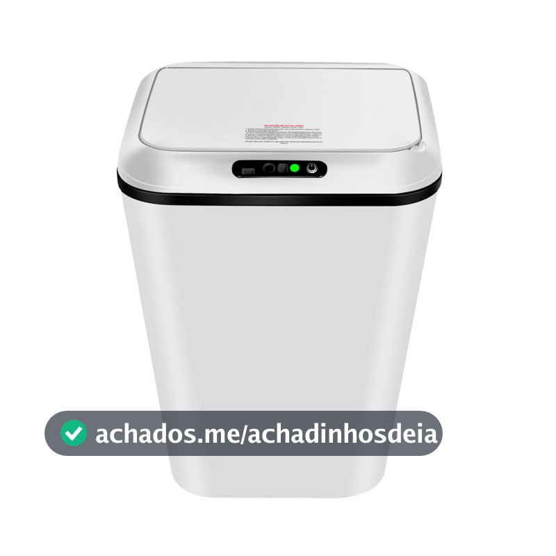 Lixeira Sensor Automática Inteligente de Banheiro Cozinha Escritório Capacidade 16 Litros