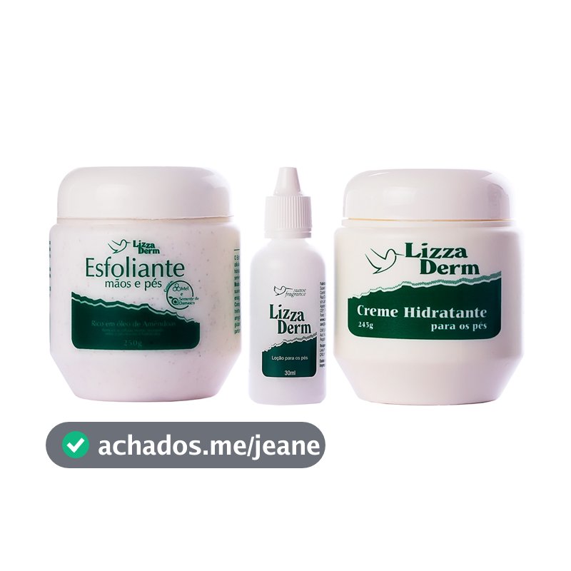 Kit Lizzaderm Creme Hidratação Profunda Para Os Pés + Creme Esfoliante + Loção