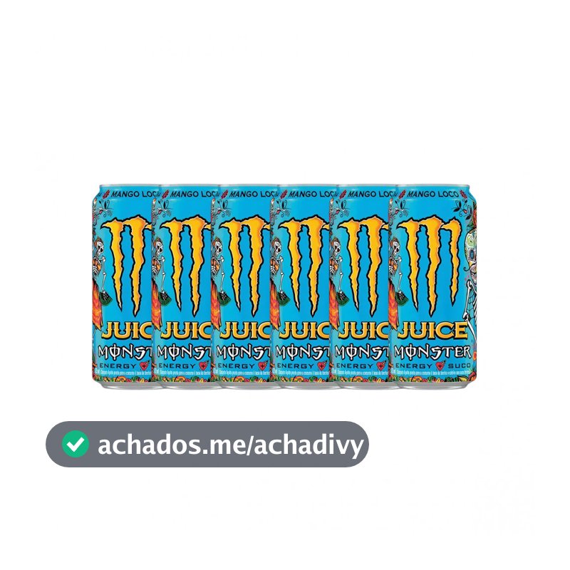 Kit com 6 Energético Monster Mango Loco Lata 473ml