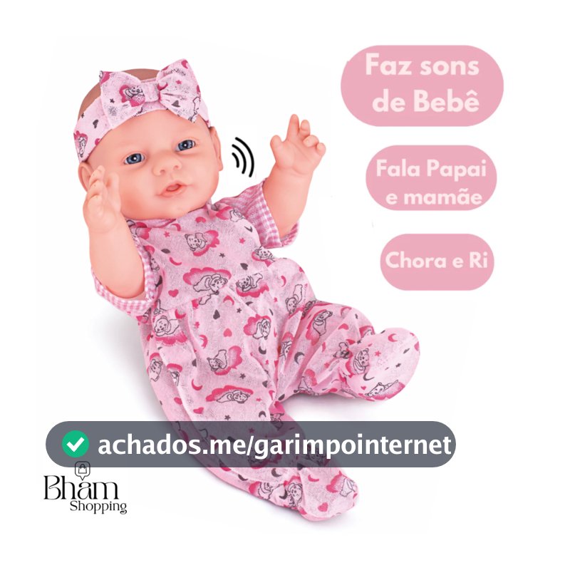 Boneca Bebê Realista Pepita Milk Com Som Fala Vinil Macio Brinquedo Infantil