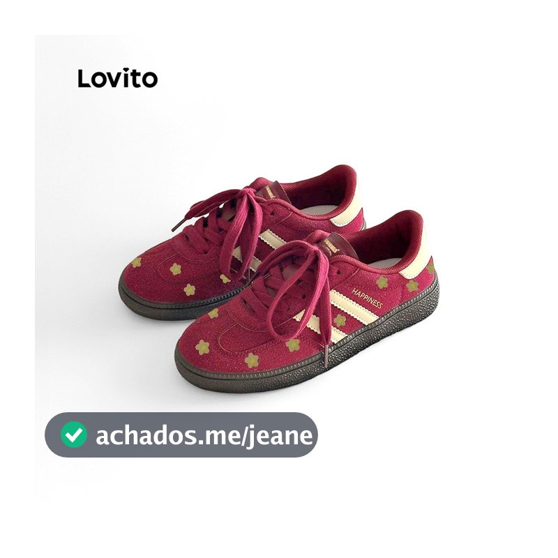 Lovito Estilosa Tênis Casual Esportivo Liso Com Estampa Floral Em Blocos De Cores Versátil Com Sola Grossa E Macia Leve Estilo Coreano Para Uso Diário E Atividades Ao Ar Livre Para Mulheres LFA76377
