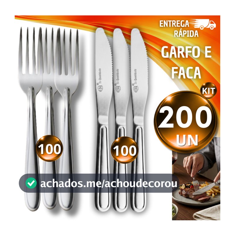 Jogo 200/180/150/130 Talheres Em Aço Inox Garfo E Faca Talher De Mesa Buffet Restaurante Cozinha Utensilios
