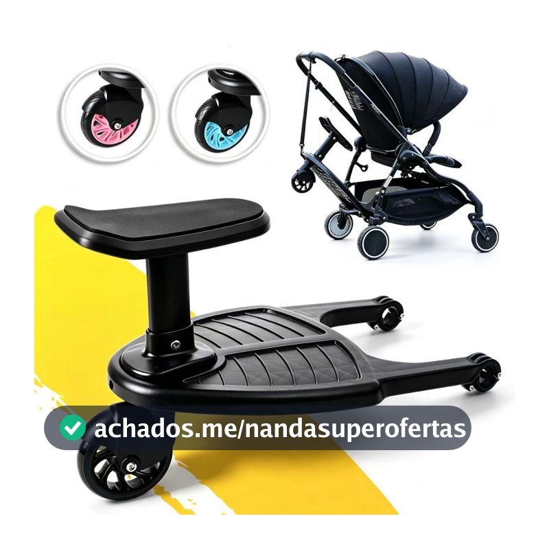 Assento Plataforma Roda Acessório P/ Carrinho Transporte Bebê Universal com Roda para Carrinho de Bebê Plataforma