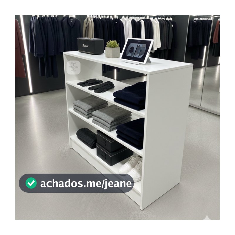 Balcão Central Multiuso Com Prateleiras Loja Quarto Organização 85