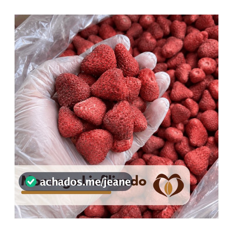 Morango Liofilizado Chips Premium Crocante 500g, 250g e 100g 100% Natural, Cheio de Nutrientes - Mãe dos Grãos