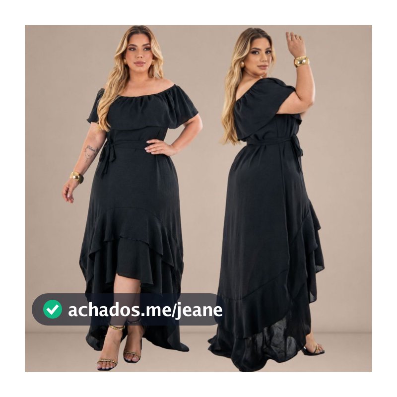 Vestido Longo Elegante Mullet Plus Size Moda Maior Ciganinha Ombro a ombro, cauda de peixe, casual 50 A0 54 Moda Maior