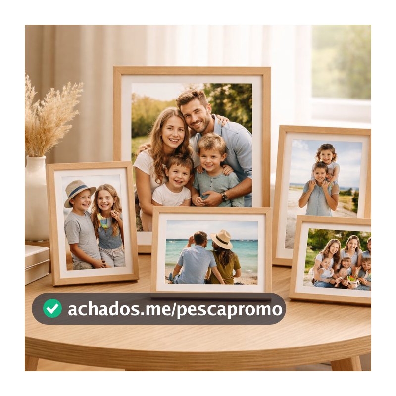 Kit 5 Porta Retratos 15x21cm A5 Com Vidro e Suporte Decorativo Para Fotos