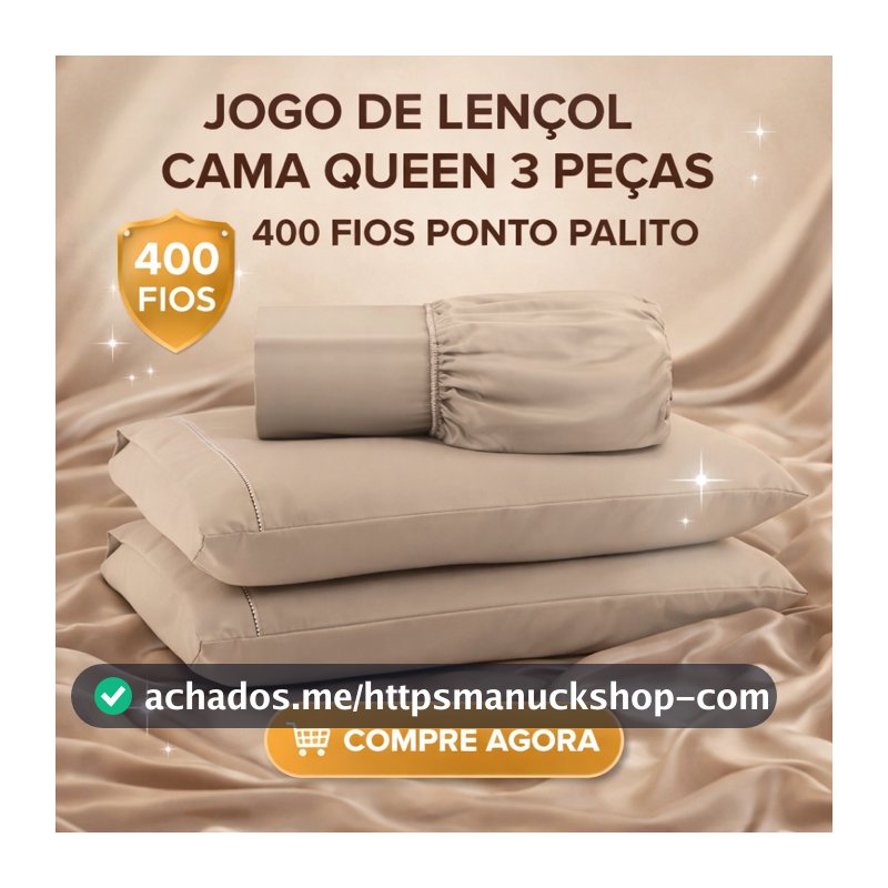 Jogo De Lençol Cama Queen 3 Peças 400 Fios Ponto Palito Cores