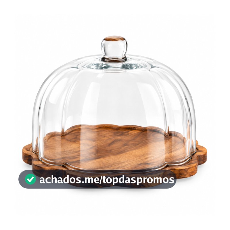 Porta Bolo Flor Vidro Decorativo 26,5x18cm Tuut 34773