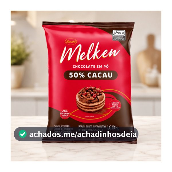 Chocolate em Pó Melken 50% Cacau 1,01kg Harald