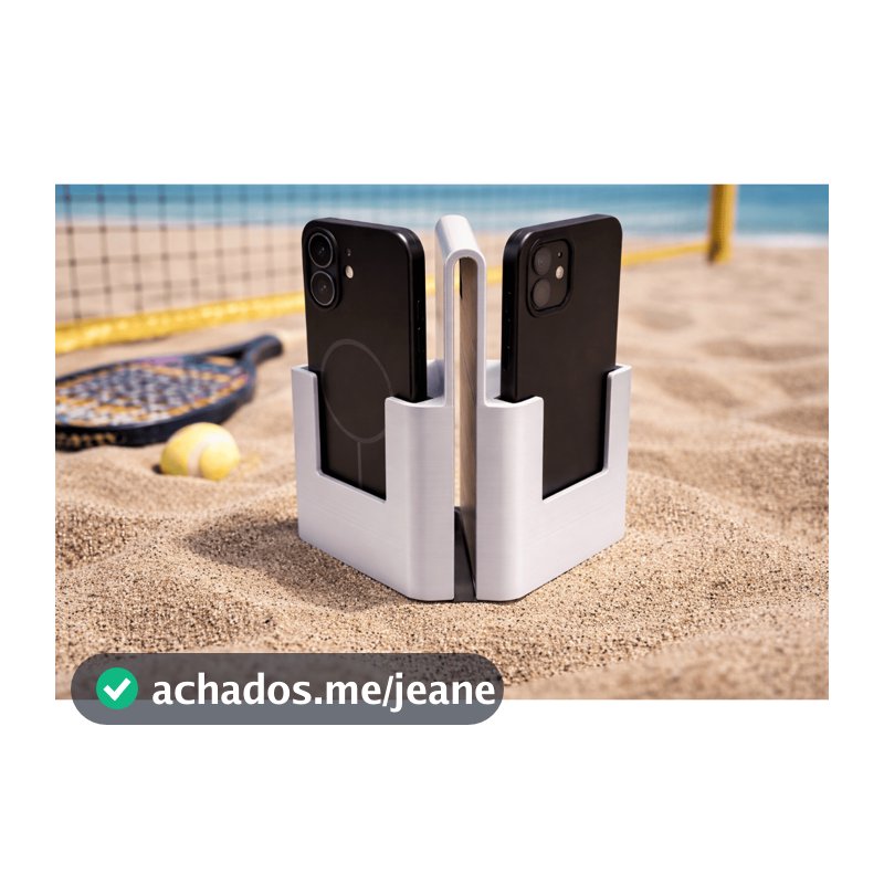 Suporte Duplo de Celular para Rede – Vôlei, Beach Tennis e Futevôlei