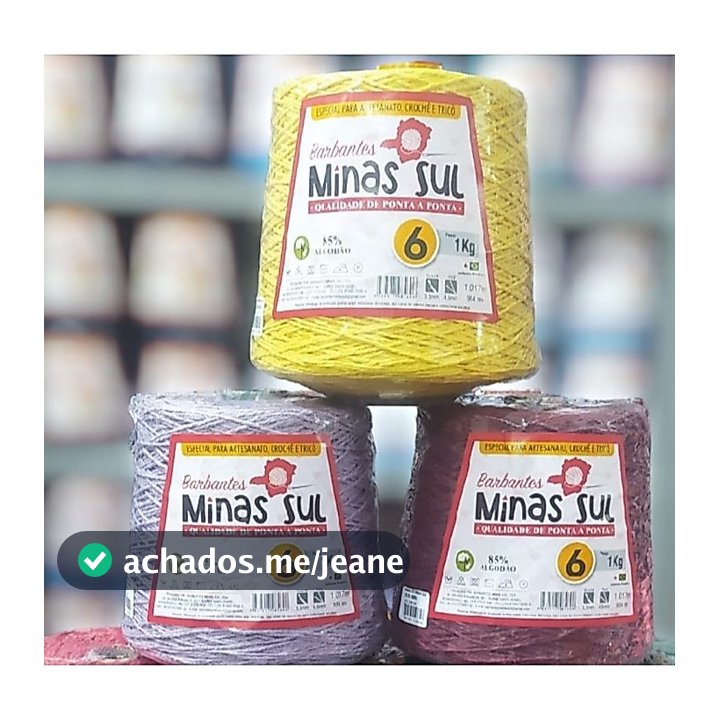 Kit 3 Unidades Barbante Minas Sul 1 Kg Fio 6 Especial