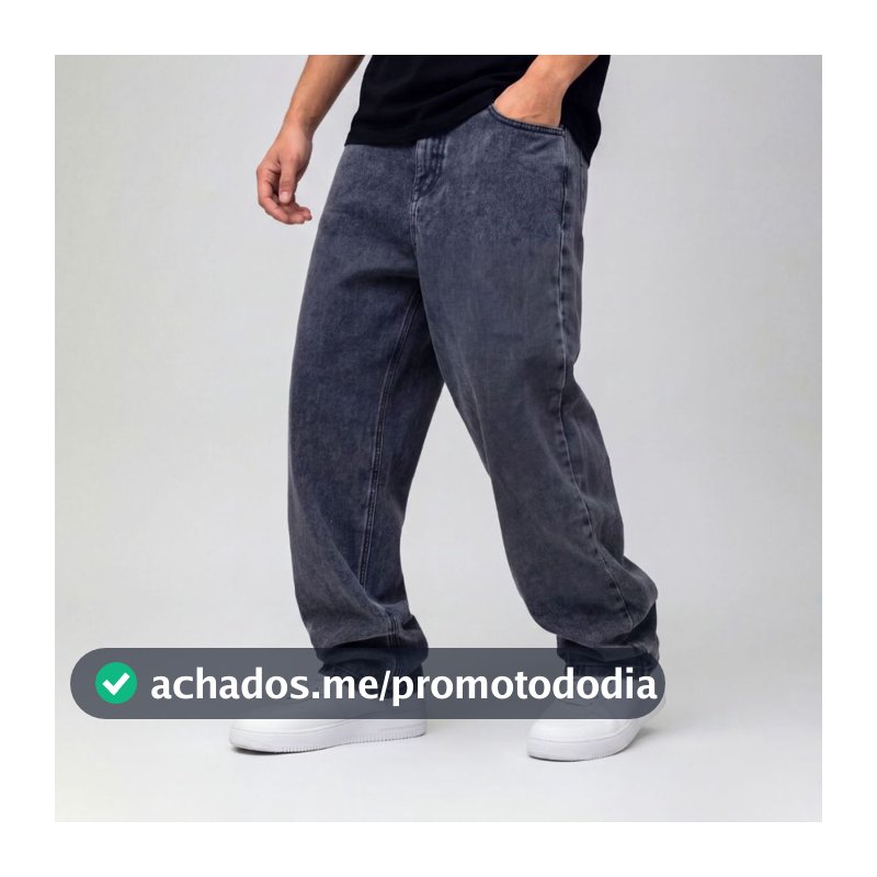 Calça Balão Jeans Masculina Marmorizada Streetwear Larga Baggy Y2K Skatista 36 ao 48
