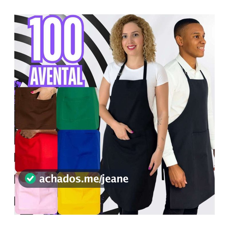 Kit 100 Avental Com Bolso Reforçado Cozinha Churrasqueiro Restaurante Uniforme Avental Oxford Buffet Uniforme Cozinha
