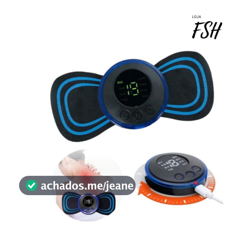 MINI Massageador Elétrico Portátil Cervical EMS Alivia Dores Corpo Pescoço