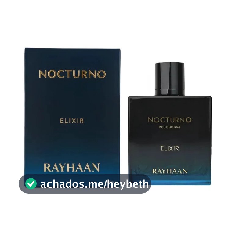 Perfume Rayhaan Nocturno Elixir Masculino EDP 100ml Original Importado