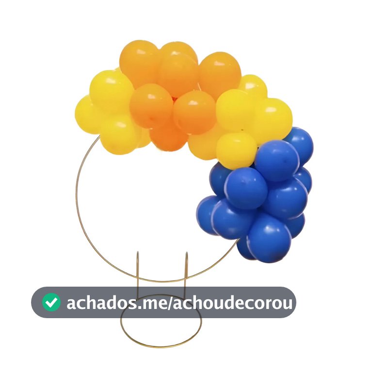 Arco De Mesa Pé Redondo Dourado Festa Bexiga Mini 50cm