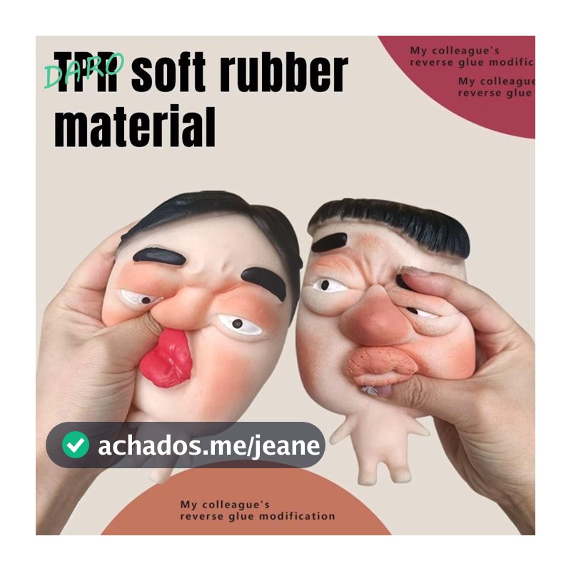Brinquedo De Espremer Personagem De Expressão DARO , Aperto Facial Feio De Colega De Recuperação Lenta , Elástico