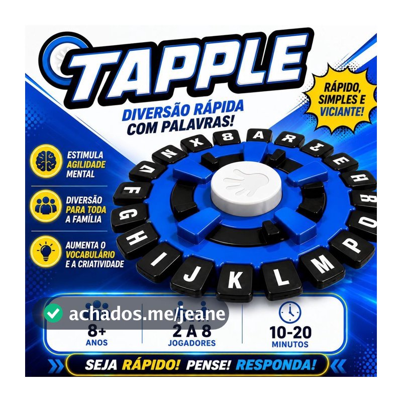 Jogo Tabuleiro Tapple Stop Trava Letras com Temporizador Versão Português brinquedo