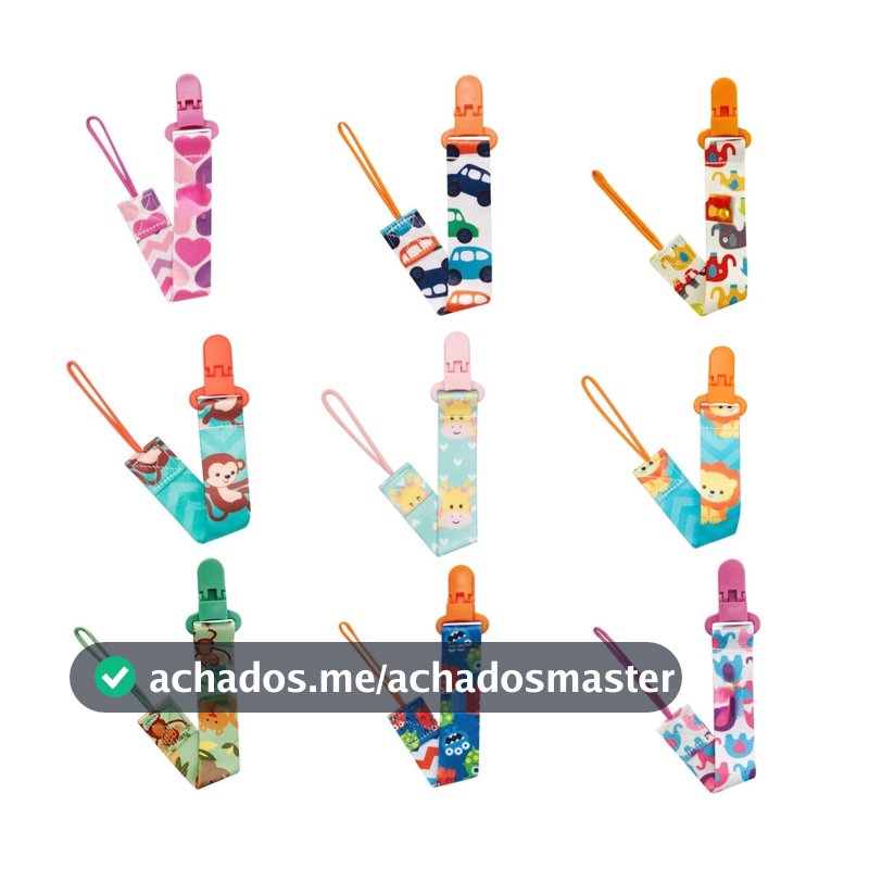 Prendedor De Chupeta Com Trava Com Corrente Clipe Chupeta Menino e Menina - Promoção