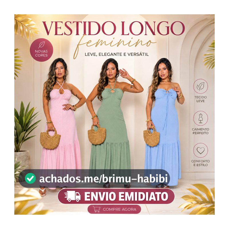 Vestido Longo Feminino Versátil 3 Maneiras de Usar Festa Praia Casual
