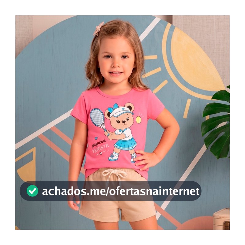 Conjunto Bebê Menina Curto Verão Pequena Tenista