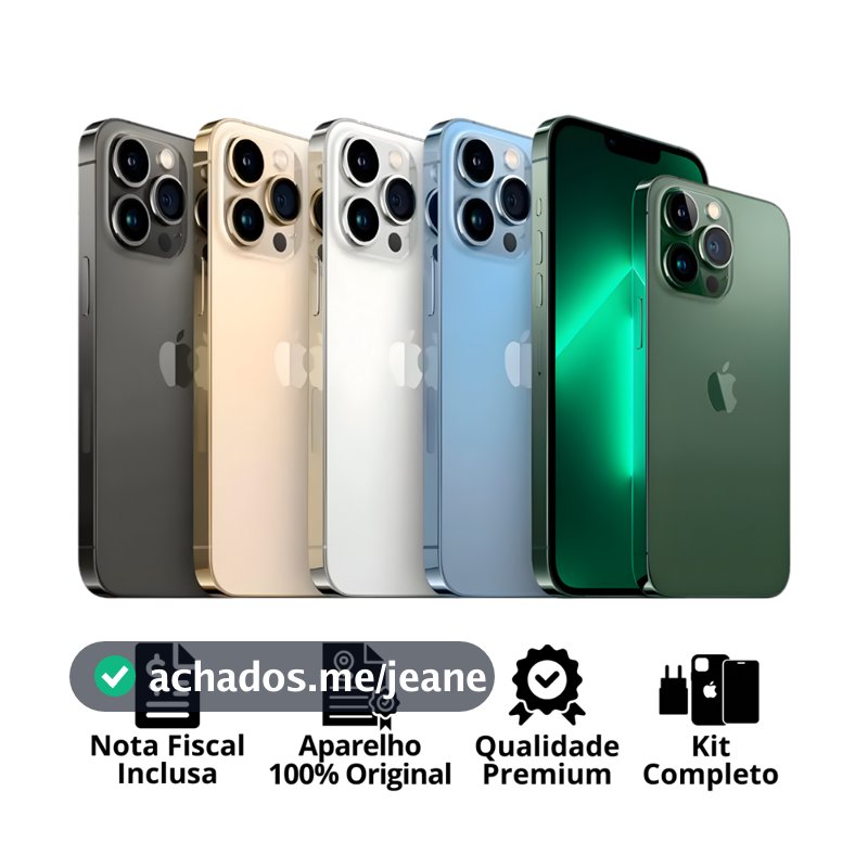 Celular iPhone 13 Pro Max (128GB) (256GB) 100% Original Apple Seminovo Vitrine Bateria 85% a 100% NF Carregador Película