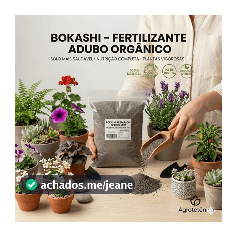 Bokashi Adubo Orgânico Farelado 1kg 3kg 6kg para Plantas Hortas Flores Orquídeas e Frutíferas