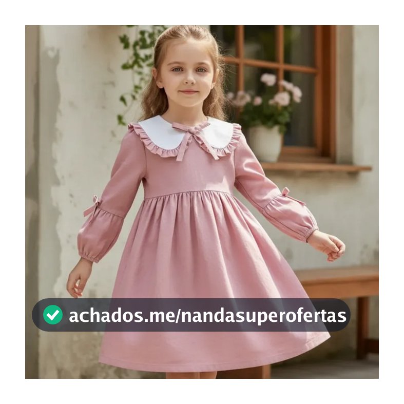 Vestido Menina Infantil Vintage Manga Longa Gola Boneca Inverno