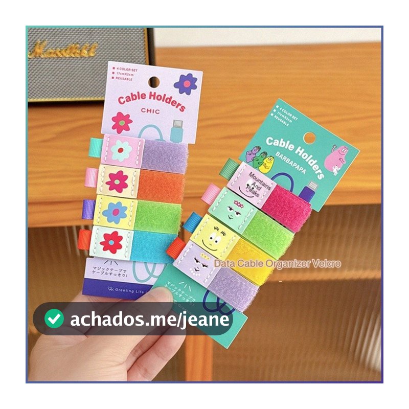 Organizador de cabos de dados com desenho animado fofo, prendedor multifuncional para fone de ouvido e cabo de computado