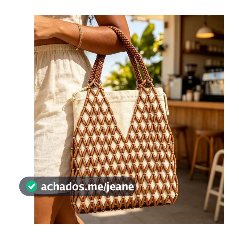 Bolsa Tote de Contas Perfurada com Forro de Tecido Removível, Bolsa de Mão Estilo Verão Praia, Modelo Espaçoso Casual pa