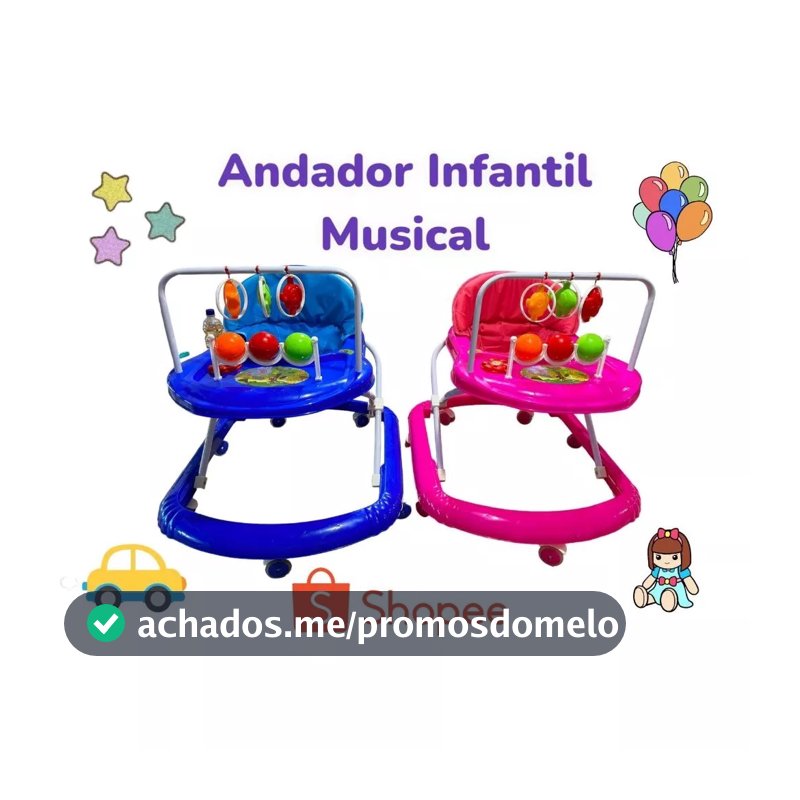 Andador para bebês Meninos Azul Meninas Rosa Com Musical Interativo Antirrolamento Com Regulagem