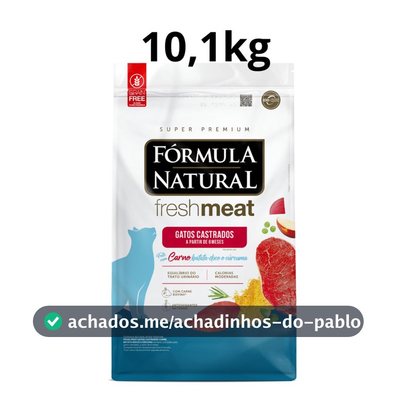 Ração Gato Castrado Fórmula Natural Fresh Meat Sabor Carne 10,1Kg