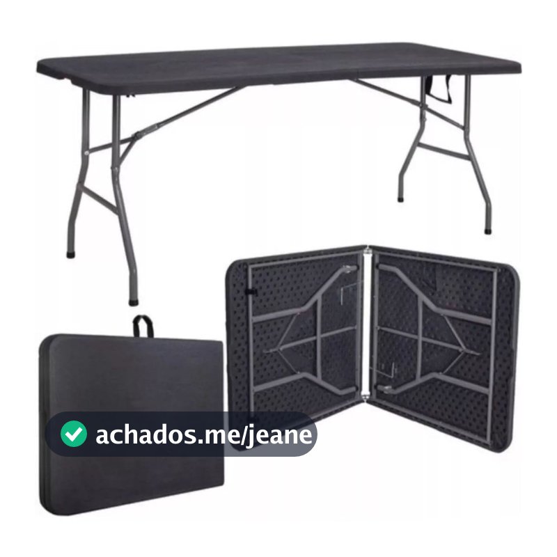 Mesa Dobrável Vira Maleta Portátil Jardim Camping 1,80m