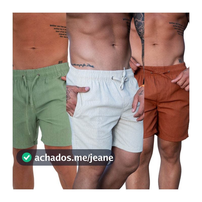 Short Linho Básico Masculino Premium Qualidade Casual Bermuda Mauricinho Calção Alfaiataria promoção