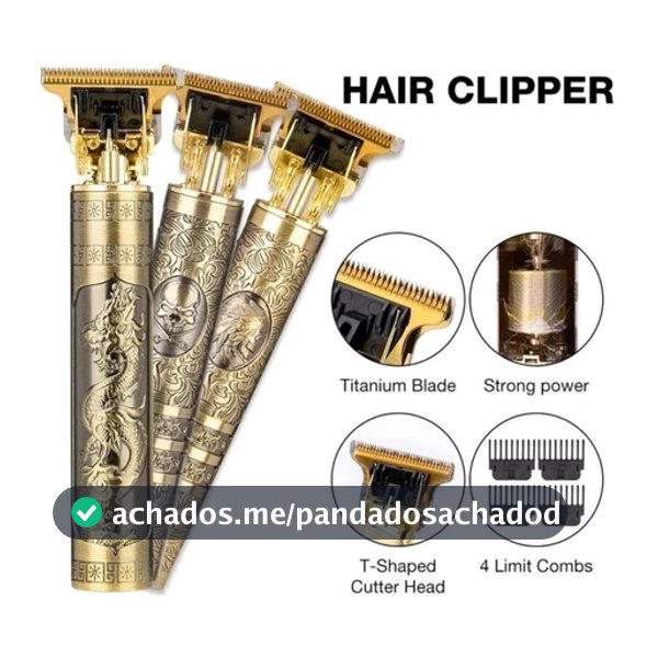 Máquina de Cortar Cabelo Dragão Aparador de Barba Masculino Sem Fio USB