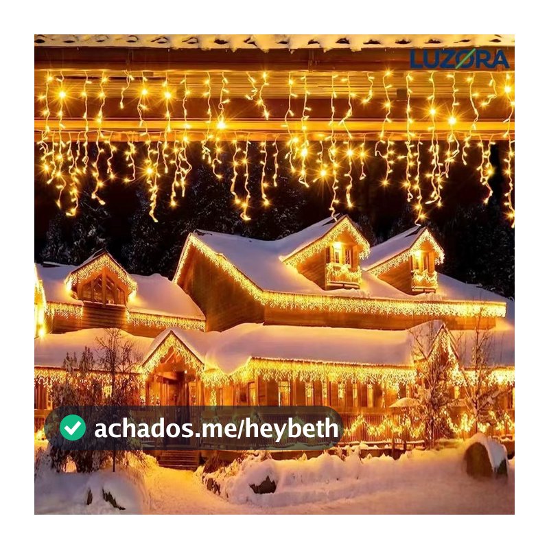 Luminária Cascata Natal Fixo ou 8 funcoes 110V ou 220V 200/400 Leds Decoração Festa Interna Externa