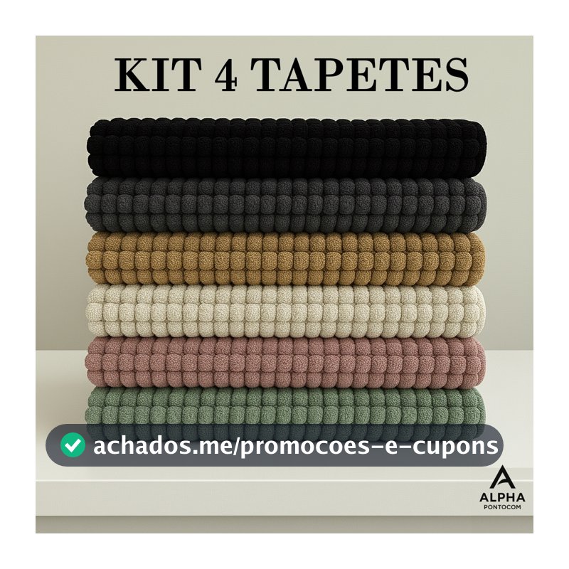Tapete Bolinha KIT 4 Unidades Microfibra Banheiro Popcorn 38x58 Antiderrapante Macio Alta Absorção