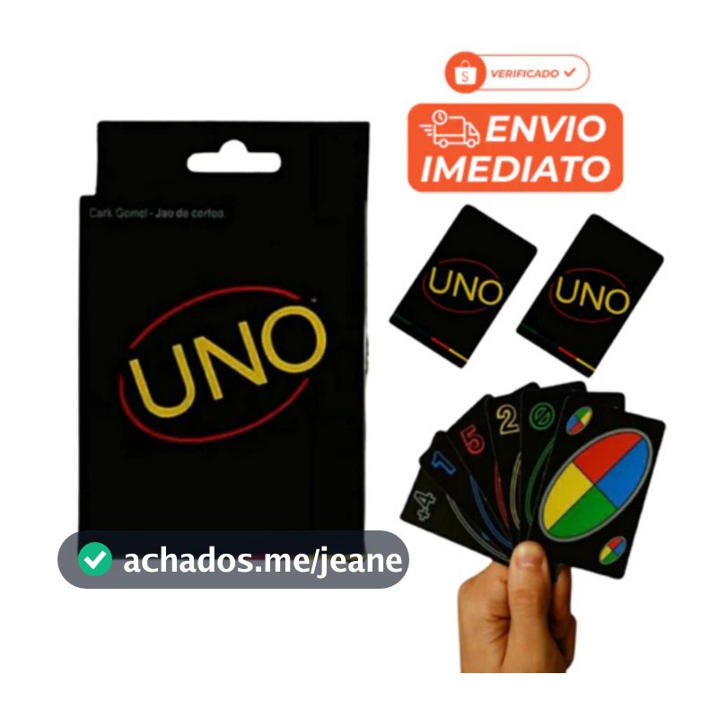 Jogo do Uno Black Edição Limitada Preto Minimalista Cartas Design Clássico e Exclusivo Diversão