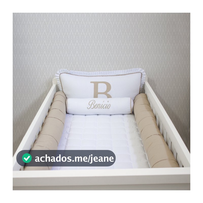 Kit Berço Rolo Personalizado  - 08 Peças | ENVIAR O NOME PELO CHAT