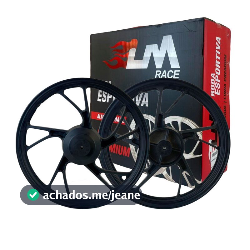 Jogo Roda Pé De Galinha Cg Titan 150 160 Liga Leve Freio A Tambor Lona Com Rolamento Cor Preta