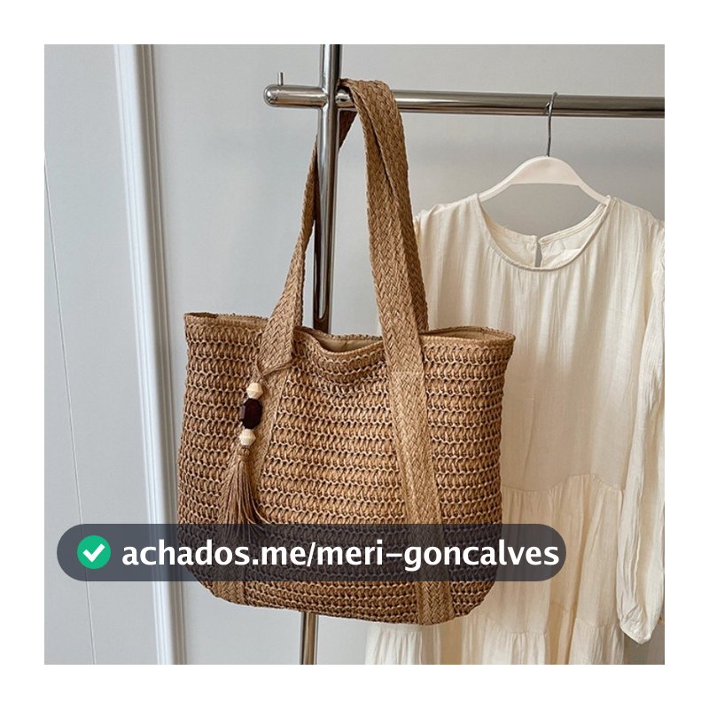Bolsa de palha de grande capacidade para férias casuais praia portátil nova moda bolsa de ombro tecida Multineos Escritó
