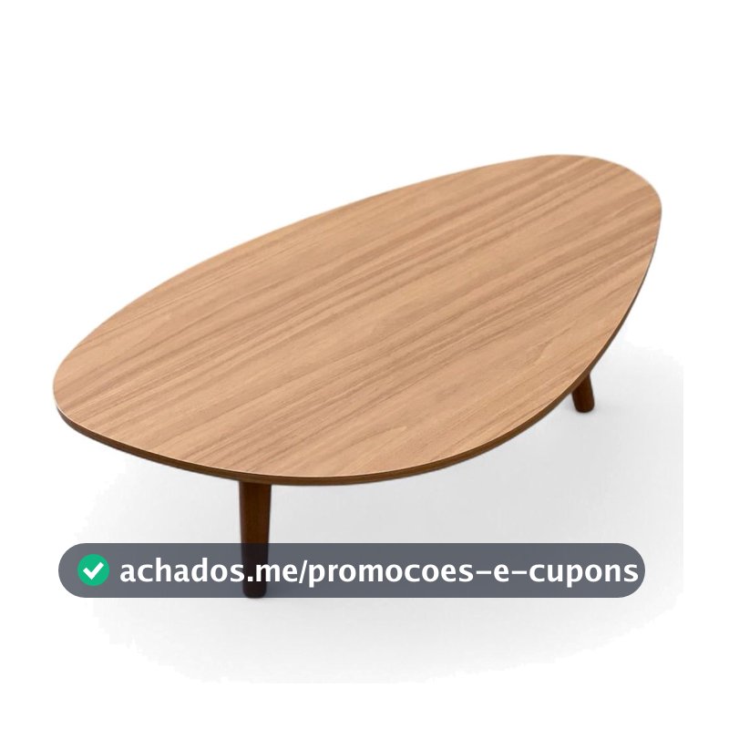 Mesa de Centro Orgânica Pés Palito em Madeira 90x52cm