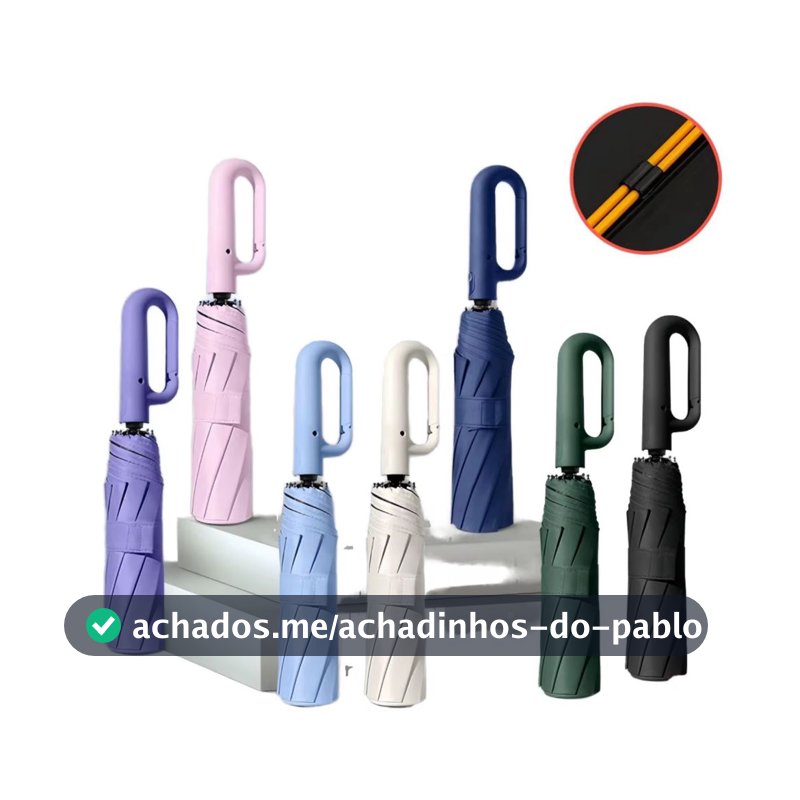 Novo Guarda Chuva Automático Alta Resistência a Chuvas e Vento Forte Com Proteção UV