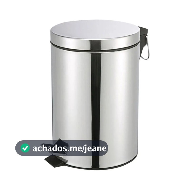 Cesto De Lixo Pedal Inox Lixeira Banheiro Cozinha 12 Litros