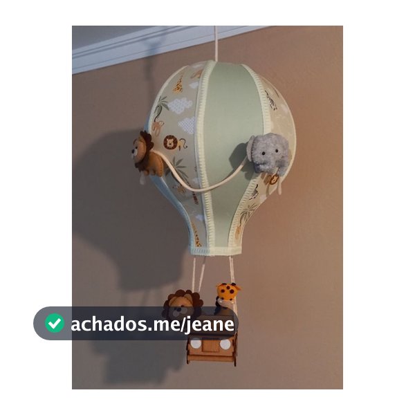 lustre bebe balão safari baby verde jipe