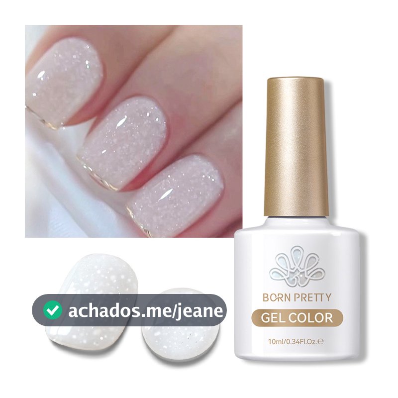 BORN PRETTY Floco De Neve Lantejoulas Gel Esmalte Branco Rosa Base Semi Permanente Top Coat Manicure