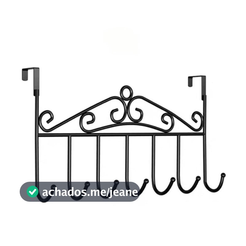 Gancho de Porta em Ferro Forjado c/ 7 ganchos 41x22.5cm