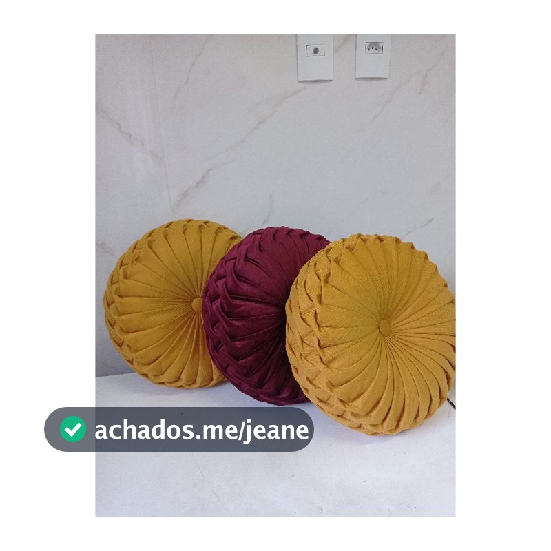 almofada decorativa redonda artesanal veludo luxuosa sofá sala 35 cm